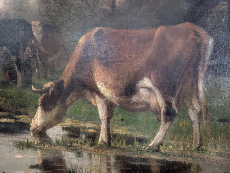 Richard Burnier (1826–1884) Dutch Landscape with Grazing Cattle