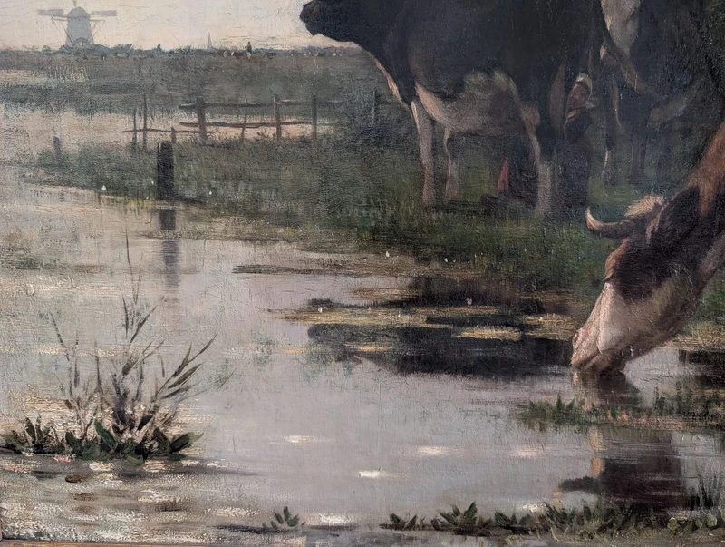 Richard Burnier (1826–1884) Dutch Landscape with Grazing Cattle