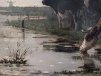 Richard Burnier (1826–1884) Dutch Landscape with Grazing Cattle