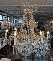 Lampadario Impero a sei luci con cristalli – Epoca Napoleone III