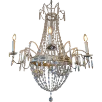 Lampadario Impero a sei luci con cristalli – Epoca Napoleone III