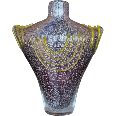Toso Murano – Large solid glass vase with gold dust inclusions – 20th century