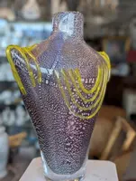 Toso Murano – Large solid glass vase with gold dust inclusions – 20th century