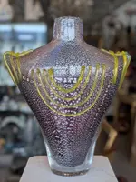 Toso Murano – Large solid glass vase with gold dust inclusions – 20th century