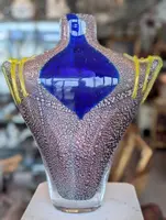 Toso Murano – Large solid glass vase with gold dust inclusions – 20th century