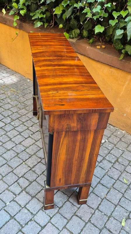 Narrow antique Empire-style sideboard in walnut