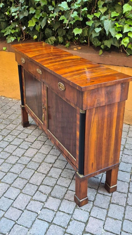 Narrow antique Empire-style sideboard in walnut