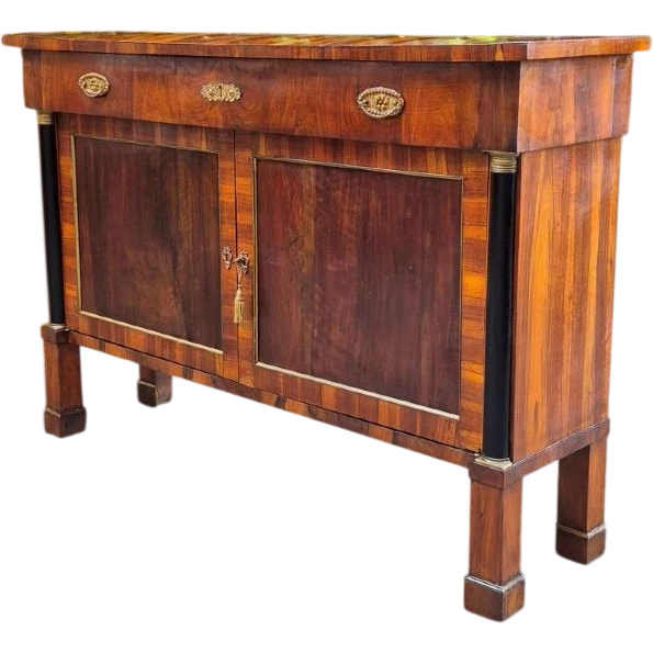 Narrow antique Empire-style sideboard in walnut