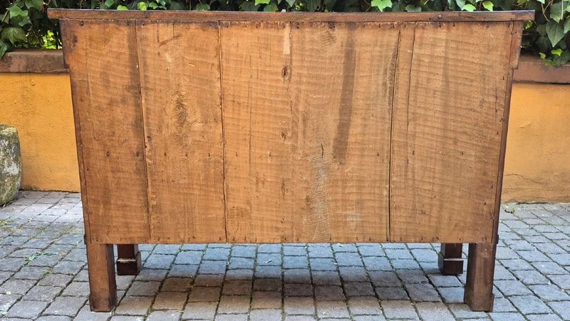 Narrow antique Empire-style sideboard in walnut