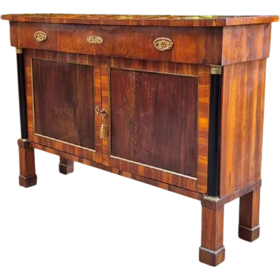 Narrow antique Empire-style sideboard in walnut