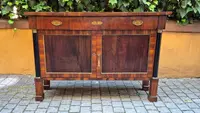 Narrow antique Empire-style sideboard in walnut