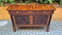 Narrow antique Empire-style sideboard in walnut