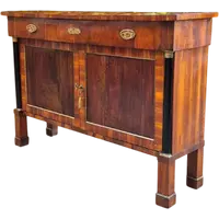 Narrow antique Empire-style sideboard in walnut