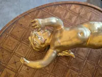 Carved and gilded wooden winged putto – early 20th century