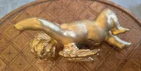 Carved and gilded wooden winged putto – early 20th century