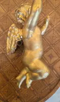Carved and gilded wooden winged putto – early 20th century