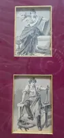 Amos Nattini (1892–1985) – Pair of watercolors, allegories of culture and work