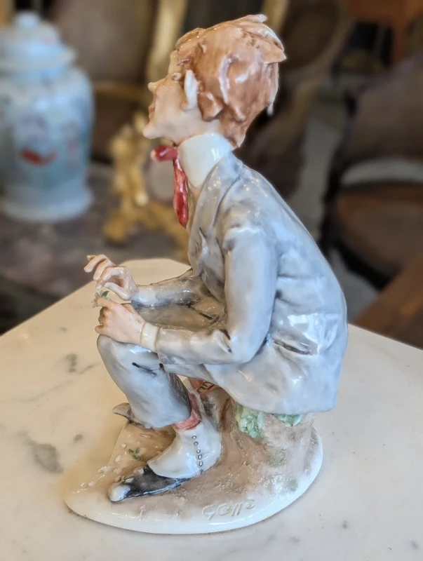 Giuseppe Cappè – Male Figure in Polychrome Ceramic