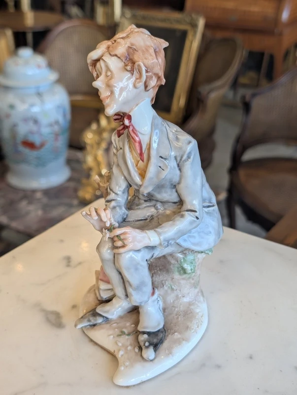 Giuseppe Cappè – Male Figure in Polychrome Ceramic