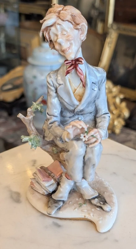 Giuseppe Cappè – Male Figure in Polychrome Ceramic