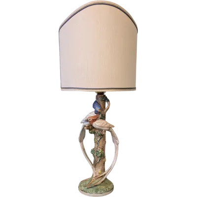 Zaccagnini Florence ceramic lamp with birds – 1960s