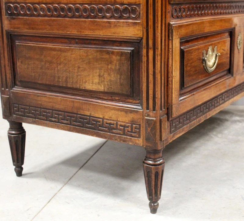 Antique Louis XVI-style walnut chest of drawers, 18th century