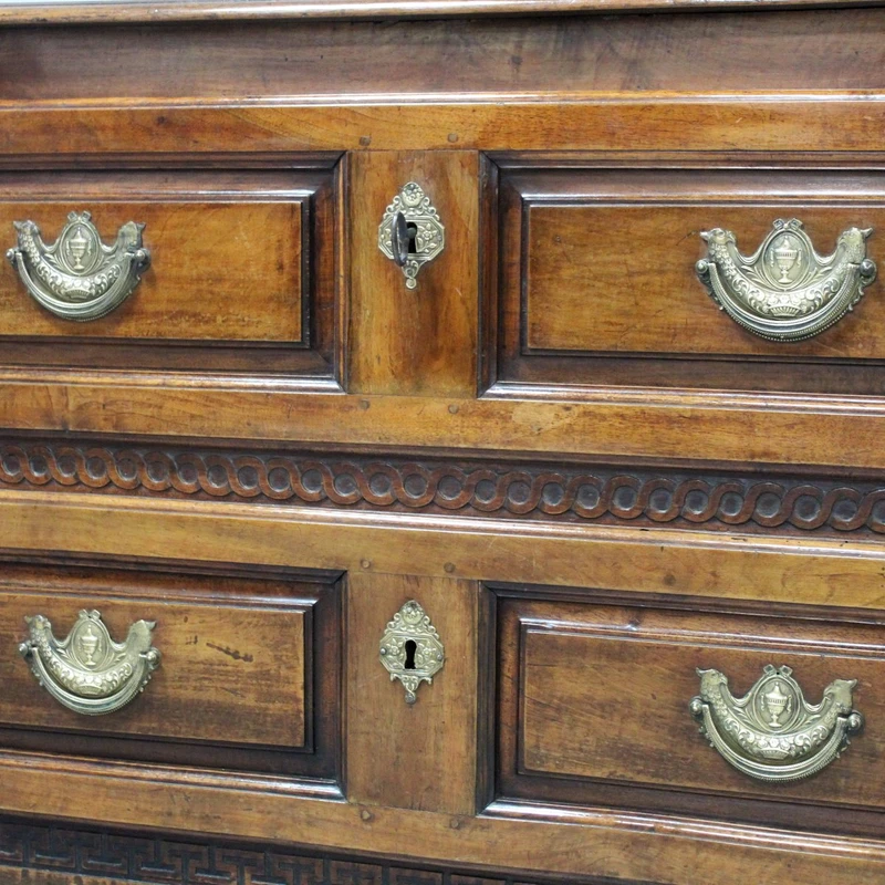 Antique Louis XVI-style walnut chest of drawers, 18th century