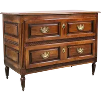 Antique Louis XVI-style walnut chest of drawers, 18th century