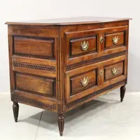 Antique Louis XVI-style walnut chest of drawers, 18th century