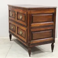 Antique Louis XVI-style walnut chest of drawers, 18th century