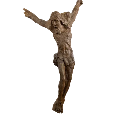 Cristo crocifisso in legno scolpito