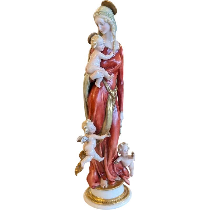 Giuseppe Cappè – Vierge à l'Enfant et chérubins en porcelaine