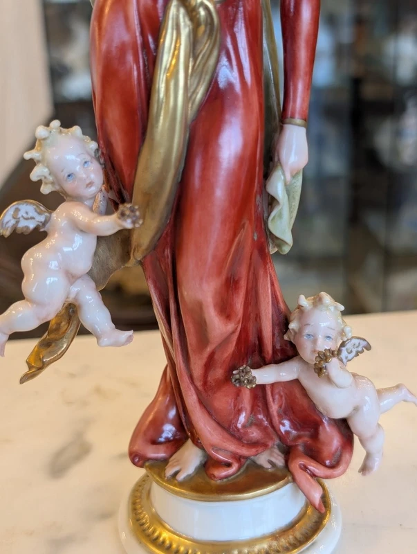 Giuseppe Cappè – Vierge à l'Enfant et chérubins en porcelaine