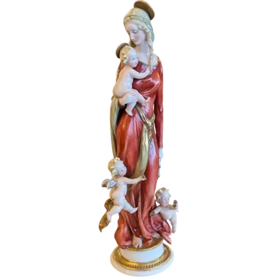 Giuseppe Cappè – Madonna and Child with Cherubs, made of porcelain