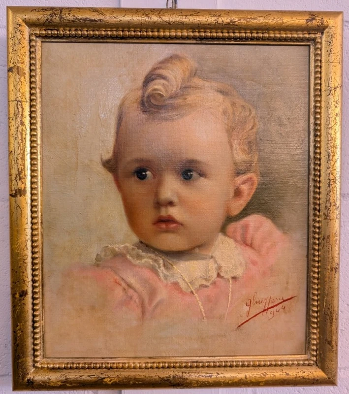 Portrait d'une petite fille – Huile sur carton, 1944