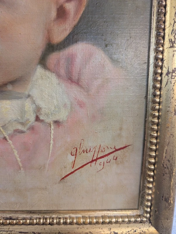 Portrait d'une petite fille – Huile sur carton, 1944