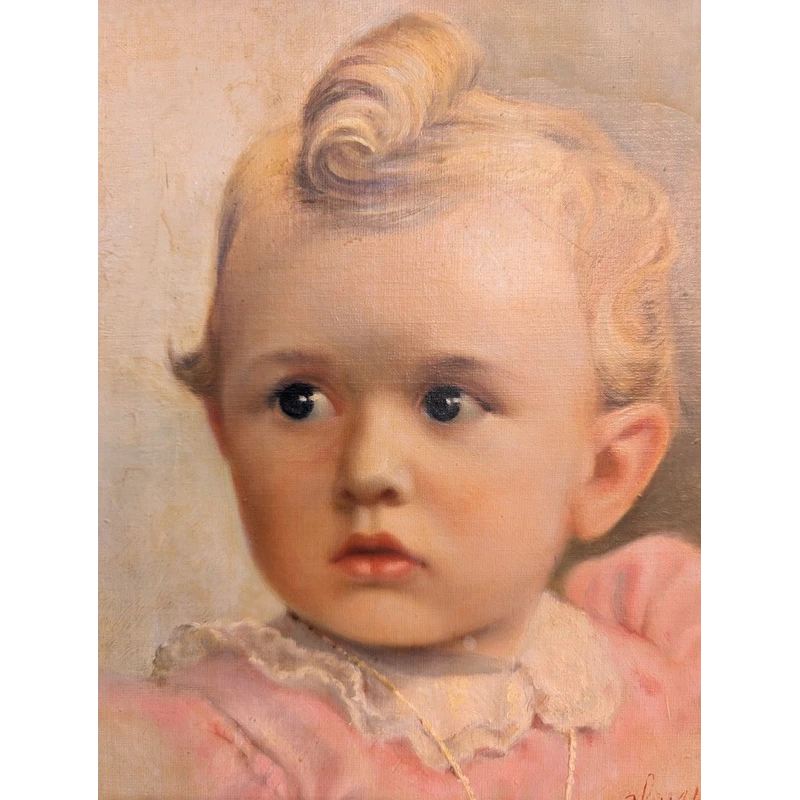 Portrait d'une petite fille – Huile sur carton, 1944