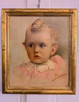 Portrait d'une petite fille – Huile sur carton, 1944