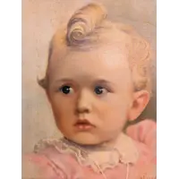 Portrait d'une petite fille – Huile sur carton, 1944