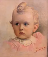Portrait d'une petite fille – Huile sur carton, 1944