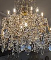 Large Maria Teresa 17-light crystal chandelier – First half of the 20th century