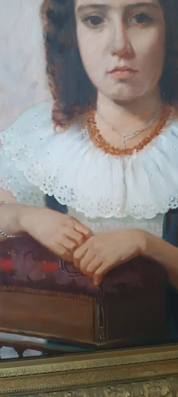 Olio su tela ritratto femminile 1898 -Maurizio Barricelli (Benevento,  1874 – Roma, 1931)