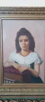 Olio su tela ritratto femminile 1898 -Maurizio Barricelli (Benevento,  1874 – Roma, 1931)