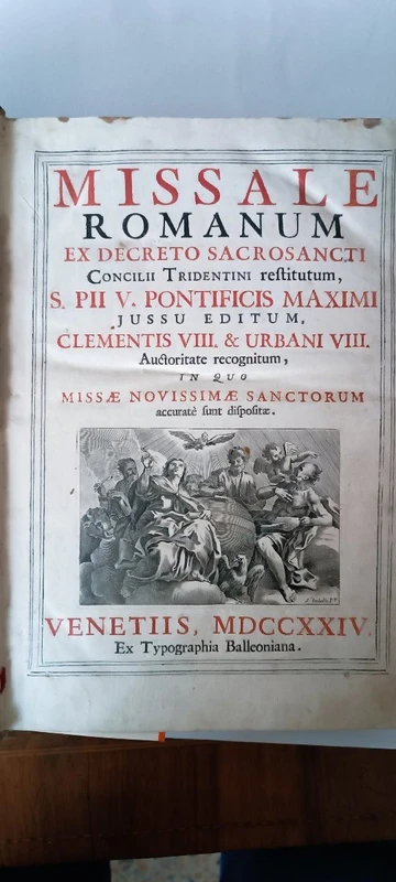 Roman Missal dated 1724, printed by the Balleonian Press -