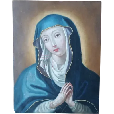Antique painting on copper depicting the Virgin Mary, 18th century, Italian school