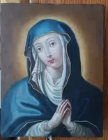 Antique painting on copper depicting the Virgin Mary, 18th century, Italian school