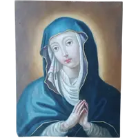 Antique painting on copper depicting the Virgin Mary, 18th century, Italian school