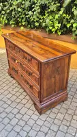 Commode à tiroirs de style « canterano » ancienne de Bologne, datant du XVIIe siècle, avec incrustations de ronce de noyer