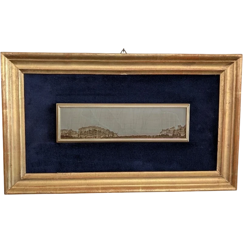 A small Tuscan village in a 19th-century gilded frame
