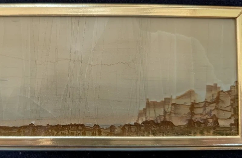 A small Tuscan village in a 19th-century gilded frame